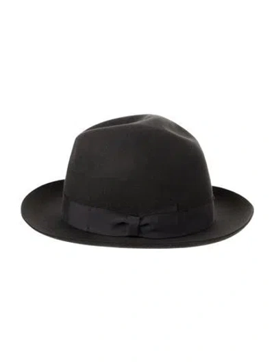 Pre-owned Borsalino Felt Fedora In Grey