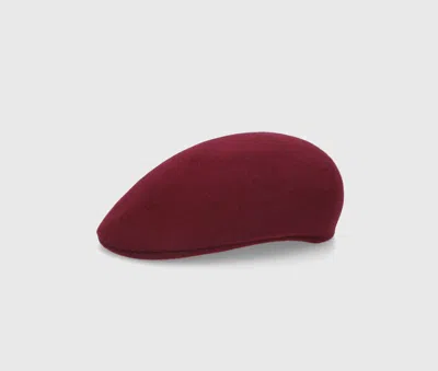 Borsalino Felt Golf Cap In Burgundy