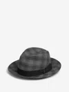 Borsalino Checked Ribbon Fedora Hat In Black