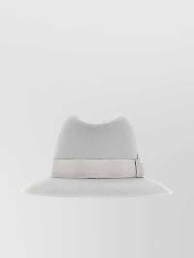 Borsalino Felt Hat Ribbon Detail In Gray