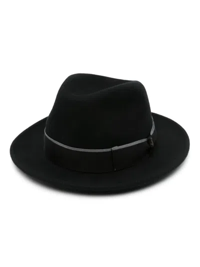 Borsalino Felted-wool Fedora In Black