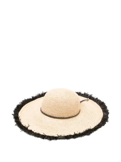 Borsalino Frayed-edge Sun Hat In Brown