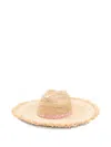 Borsalino Fringed Straw Hat In Neutral