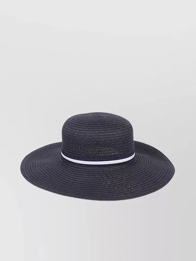 Borsalino Giselle Straw Hat Ribbon Detail In Blue