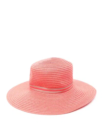 Borsalino Giselle Braided Papier Hat In Red