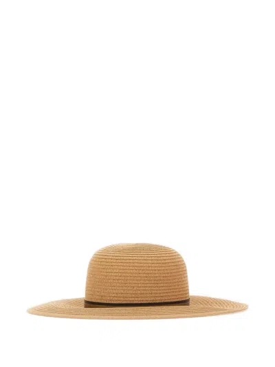 Borsalino Giselle Striped-trim Sun Hat In Brown