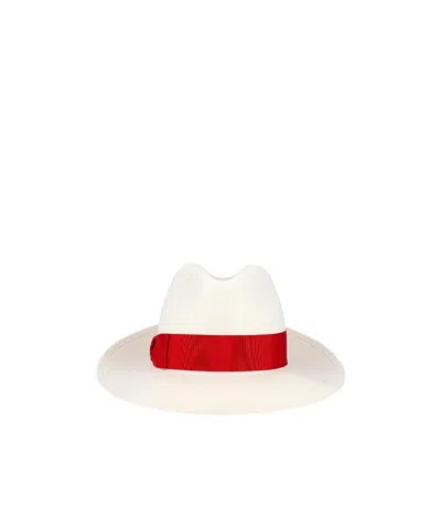 Borsalino Giulietta Bow-embellished Straw Hat In White