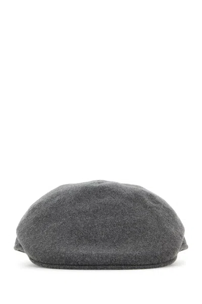 Borsalino Grey Cashmere Parigi Flat Cap In Gray
