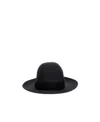 Borsalino Wide Brim Wool Hat With Ribbon Band In Black