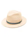 Borsalino Grosgrain-ribbon Straw Hat In Neutrals