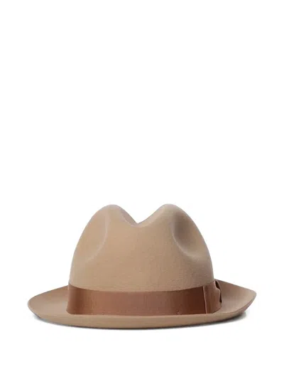 Borsalino Grosgrain-trim Felt Hat In Neutral