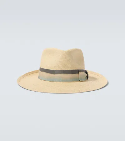 Borsalino Harlem Straw Panama Hat In Brown