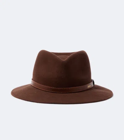 Borsalino Harlem Wool Felt Fedora In Brown