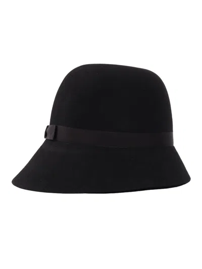 Borsalino Nina Asymmetric Hat In Black
