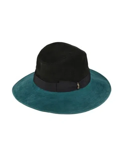 Borsalino Hat Black Size 7 ½ Leather