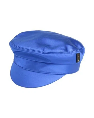 Borsalino Hat Bright Blue Size M Viscose, Silk