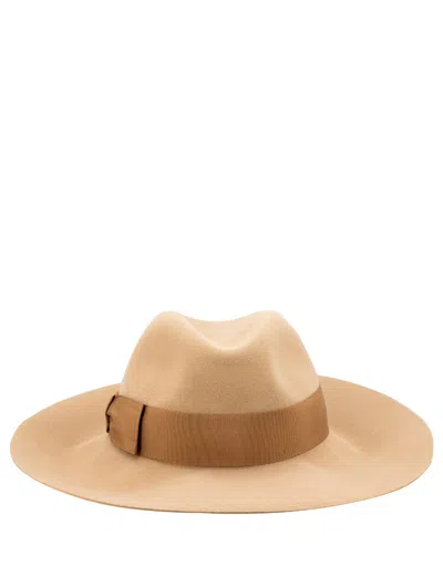 Borsalino Hat In Camel, Tone On Tone Hatband