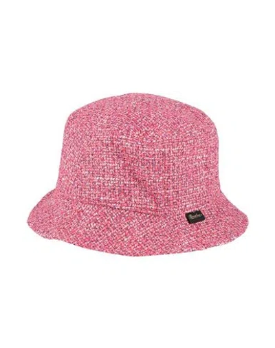 Borsalino Hat Fuchsia Size L Cotton, Viscose, Polyamide, Acrylic In Pink