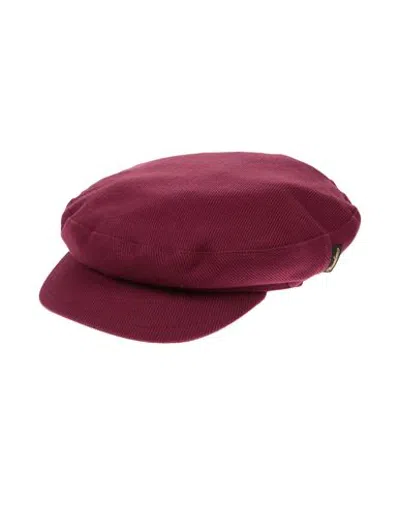 Borsalino Hat Garnet Size L Cotton, Linen In Burgundy