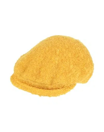 Borsalino Hat Marigold Size 7 Mohair Wool, Wool, Polyamide In Yellow