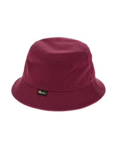 Borsalino Hat Mauve Size S Cotton, Linen In Burgundy