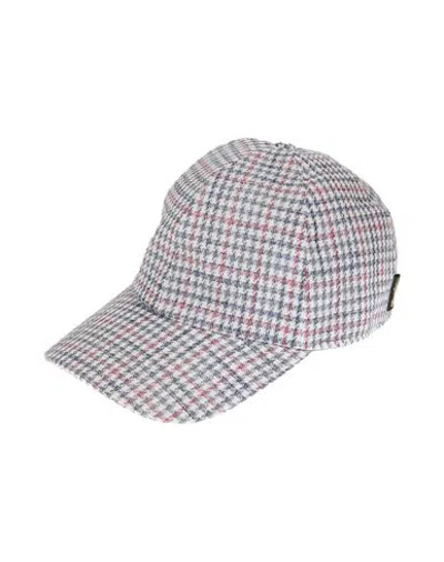 Borsalino Hat Navy Size M Linen, Cotton In Gray