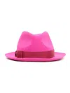 Borsalino Small Brimmed Fedora In Pink