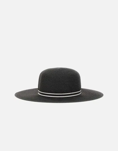 Borsalino Giselle Braided Paper Hat In Black