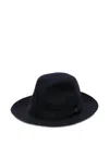 Borsalino Ribbon Band Wide Brim Hat With Small Bow In Blue