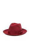 Borsalino Bow-detail Felt Hat In Burgundy