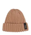 Borsalino Logo-patch Ribbed Cashmere Beanie In Brown