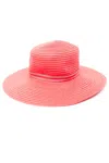 Borsalino Giselle Braided Papier Hat In Salmone Chari