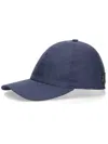 Borsalino Hiker Linen Baseball Cap In Blue