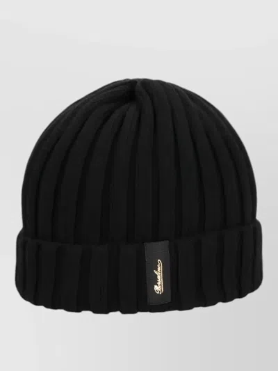 Borsalino Hill Cashmere Beanie Hat Turn Up In Black