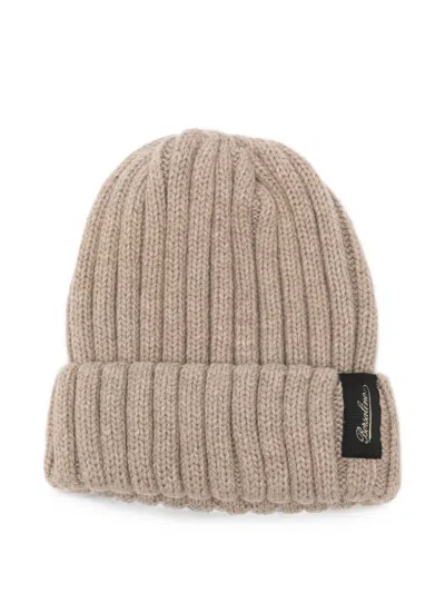 Borsalino Hill Ribbed-knit Beanie Hat In Brown