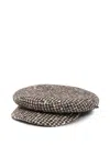 Borsalino Houndstooth-pattern Flat Cap In Gray