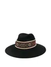Borsalino Hut Embroidered-band Wool Hat In Black