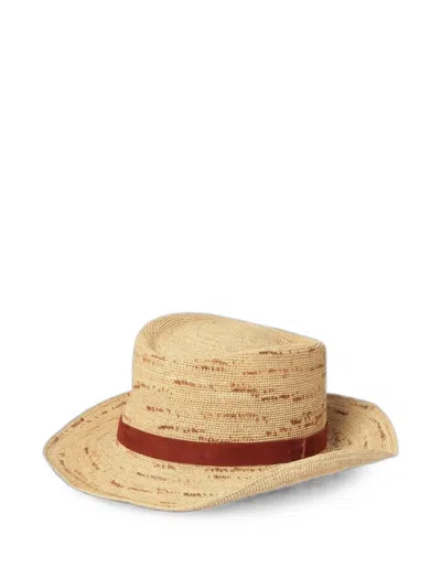 Borsalino Indiana Raffia Hat In Neutral