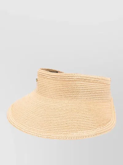 Borsalino Jasmine Visor Hat Wide Brim Strap In Brown