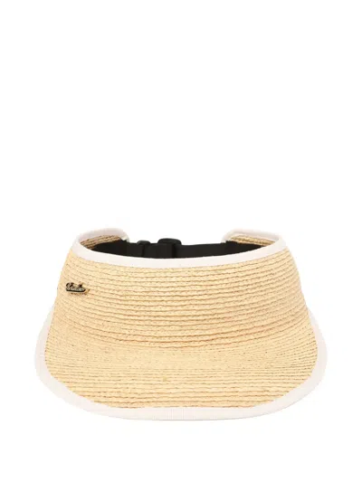 Borsalino Jenny Wide Brim Hat Adjustable Strap In Nude