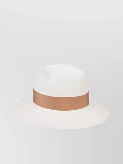 Borsalino Juliette Wide Brim Panama Hat In White