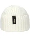 Borsalino Knit Ribbed Cuff Turn-up Hat In Metallic