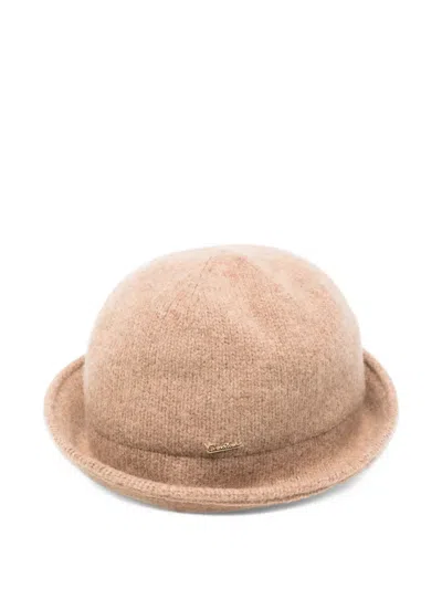 Borsalino Koko Logo-plaque Bucket Hat In Neutrals