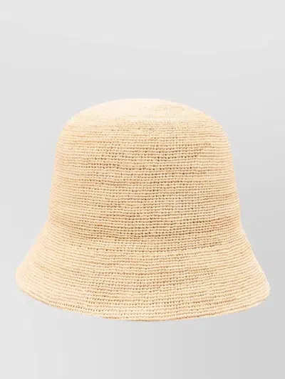 Borsalino Koko Rafia Cloche Hat Wide Brim In Neutral