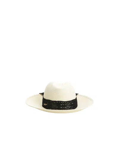 Borsalino Lace Trim Sun Hat In Beige