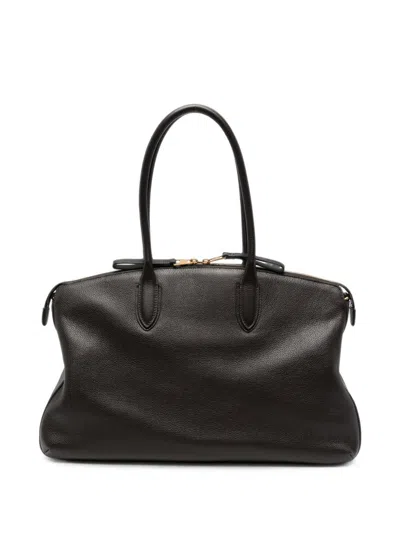 Borsalino Leather Tote Bag In Black