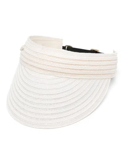 Borsalino Lella Hemp Visor Hat In White