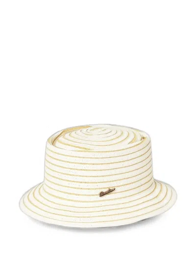 Borsalino Leo Braided Paper Bucket Hat In Black