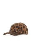 Borsalino Animal Print Wool Baseball Cap With Curved Brim In Brown