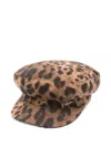 Borsalino Leopard Print Wool Hat In Animal Print